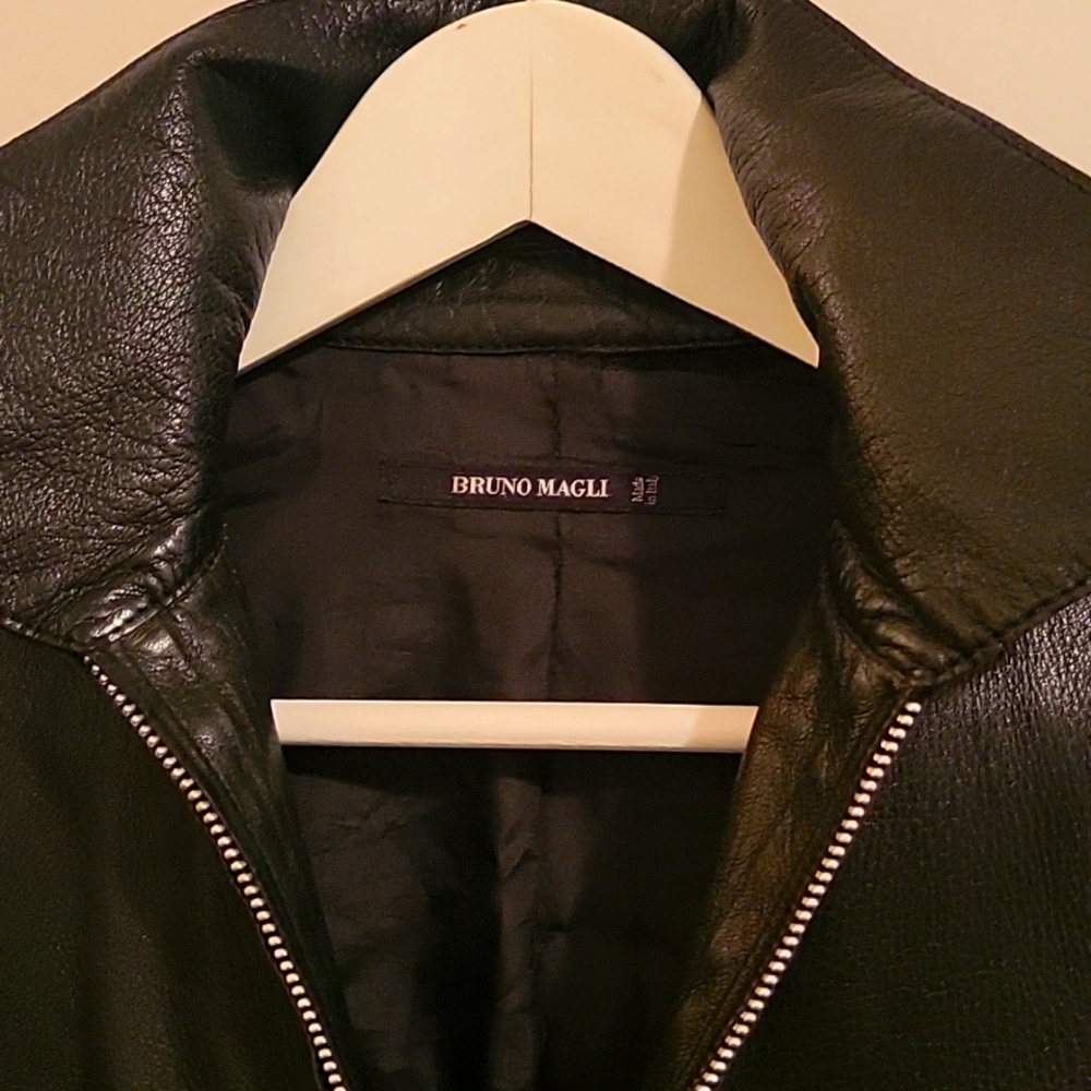 🇮🇹 ❤️ Bruno Magli Leather Zip Jacket Women's Size 40 🇮🇹 ❤️ Made in Italy